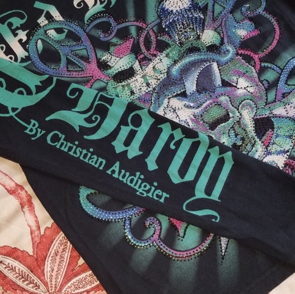 Vintage  Ed Hardy Black Long Sleeve Graphic Tee - Picture 5 of 9